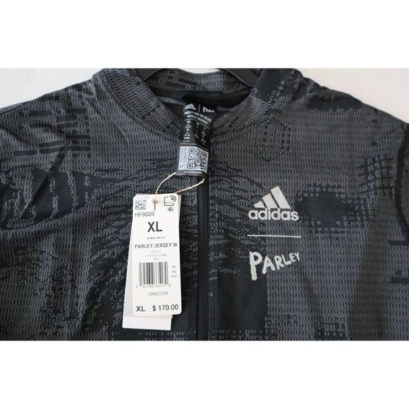 Adidas HF9020 Women Sz XL Black Parley Full Zip Short Sleeve Cycling Jersey - Picture 3 of 9